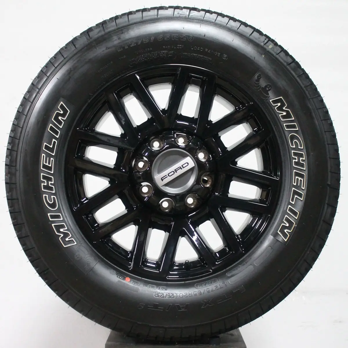 Ford F250 20" Gloss Black Wheels, 275/65R20 Michelin, Set Of 4, Part# Kc3z1007a 1