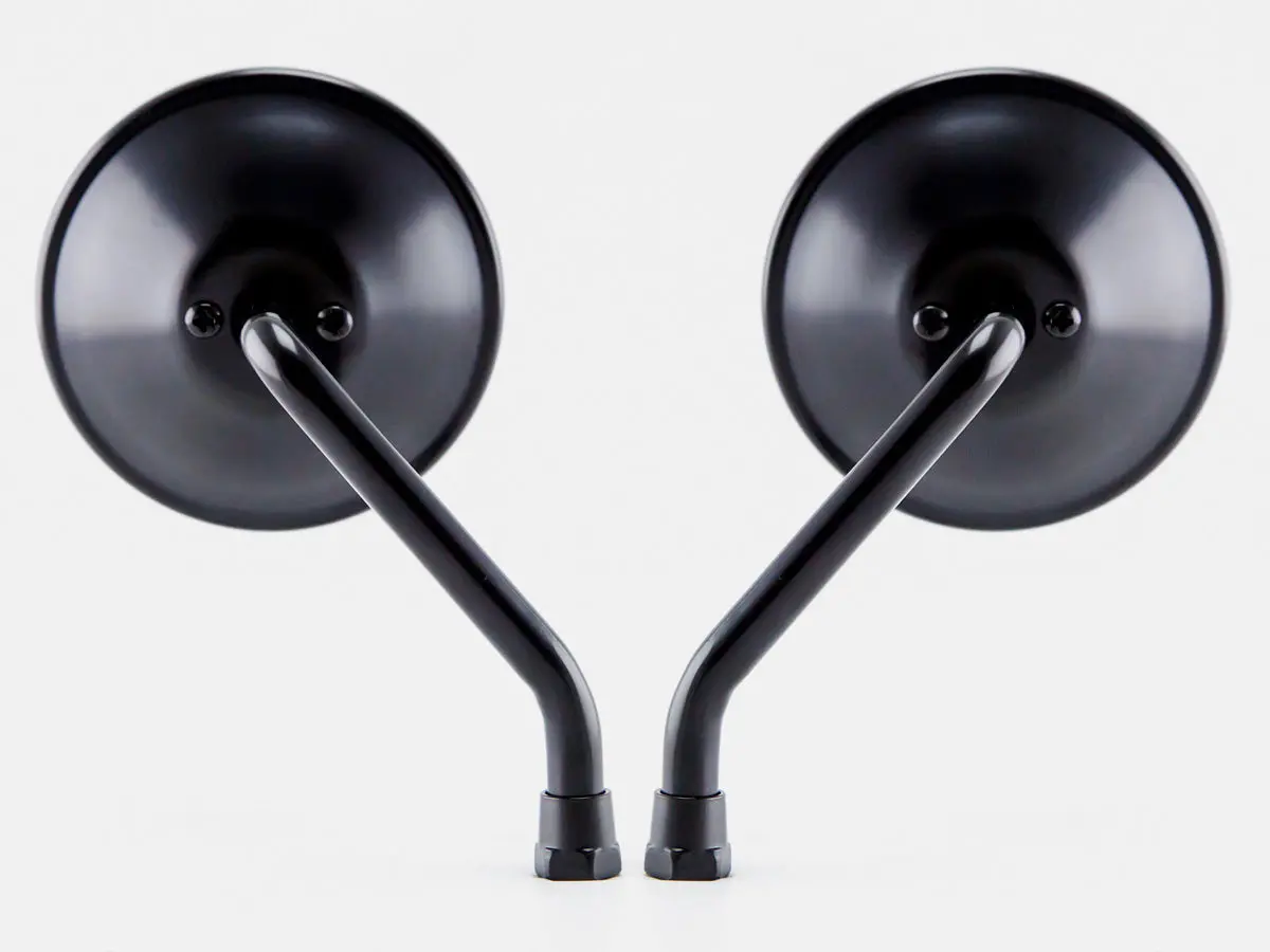Mirror, 3.5" Round, Black, Short Stem (Pair) 1