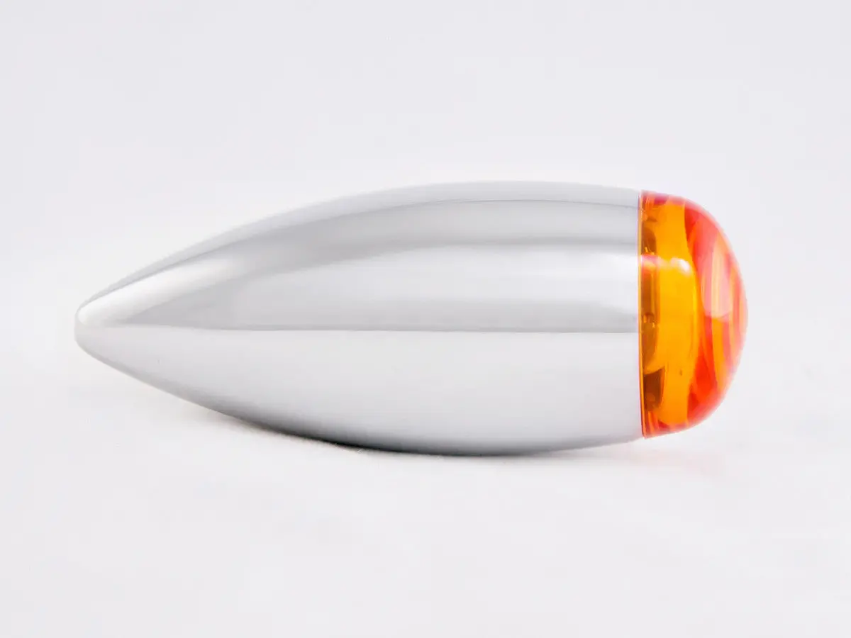 Indicators, Bullet, Slimline, Chrome, Amber Lens 1